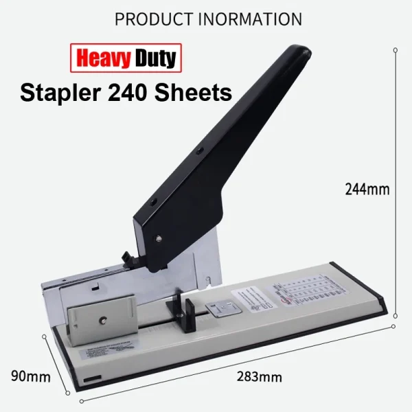 57e99fdb3d7b589665227100d0a7deac.webp Heavy Duty Stapler 240 Sheets L28.3cm W9cm H24.4cm
