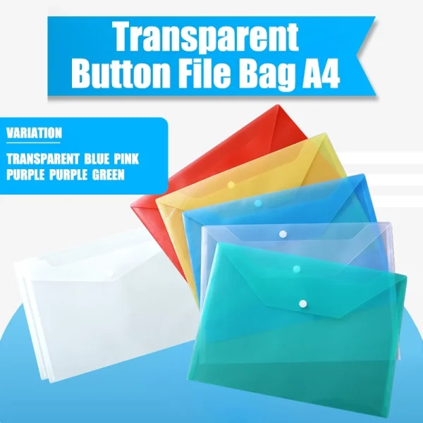 Random A4 Button File Folder Bag L31.6cm W24cm